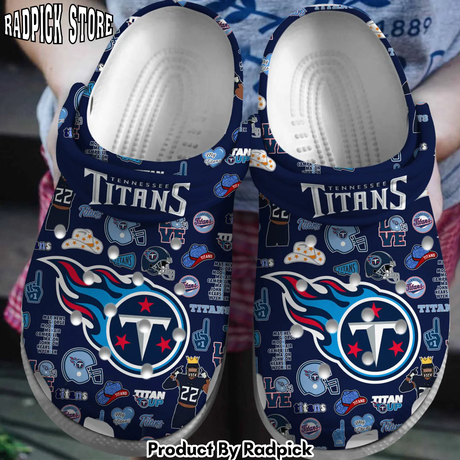 Radpick tennessee titans nfl sport clogs shoes comfortable for men women rp652801